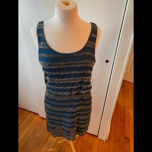 5/48 Saks Jeweled Turquoise Party Dress M